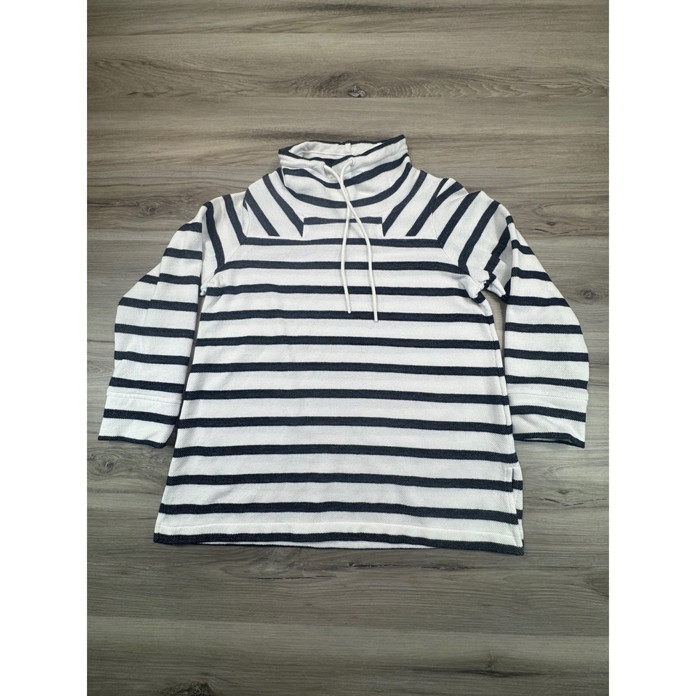J Jill‎ Fit Petite Striped Funnel Neck Pullover Sweater Size S